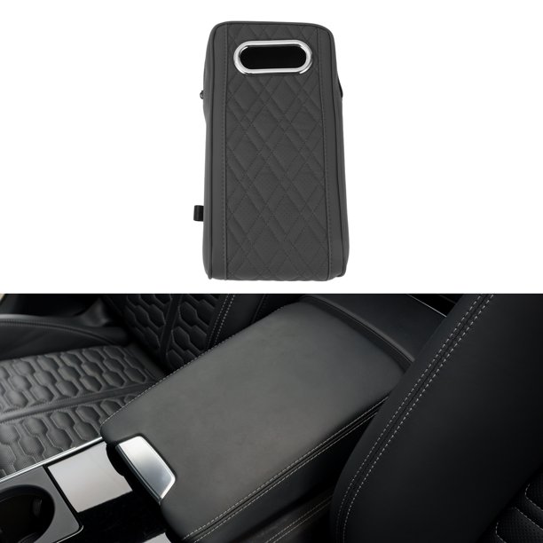 Funda para Consola Central del Coche Unique Bargains con Caja de Tejidos 13.39"x6.69"x2.36" Gris Cuero Nappa Esponja