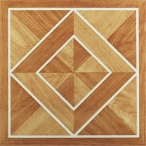 HomeStock French Flair Classic Inlaid Parquet Self-Adhesive Vinyl Floor Tile, 12" x 12" Each, 45 Tiles (45 sq ft), High Gloss Finish, Easy Peel and Stick
