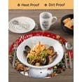 thumbnail image 3 of 15 Inch Round Placemats Set of 4, Red Christmas Non Slip Heat Insulation PP Table Mats, Snowman Xmas Tree Snowflake Gifts Elk Washable Place Mats for Kitchen Dining Party Table Decor, 3 of 7