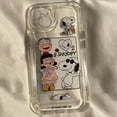 thumbnail image 5 of Bonita funda de teléfono con dibujos animados de la familia Snoopy y Charlie Brown para iPhone 15, 14, 13, 12, 11 Pro Max, carcasa trasera suave y transparente, regalo para pareja, 5 of 5