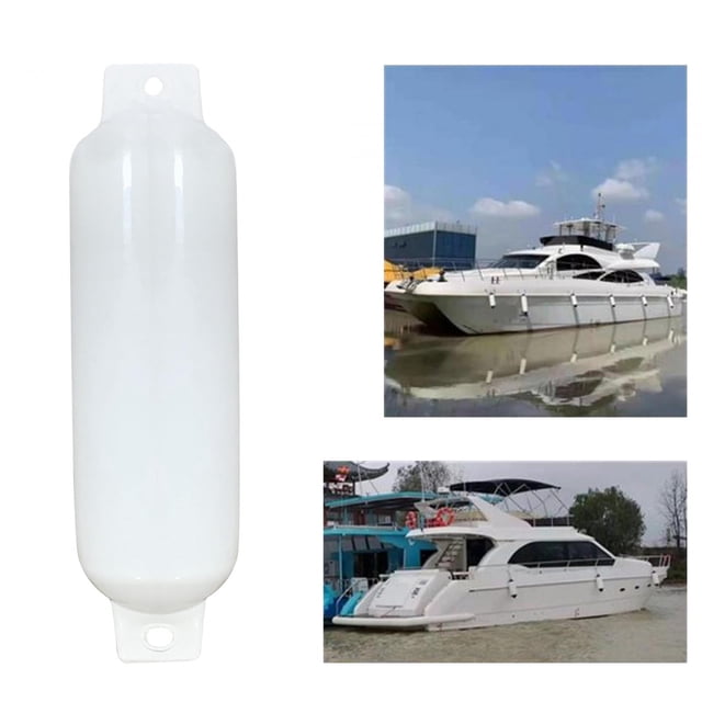 Piezas de guardabarros para muelle de barco, Material de PVC, accesorio de forma ovalada, ojal doble para lanchas rápidas, , ligero 105x40cm Blanco