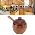 thumbnail image 4 of Wood Sugar Bowl, Durable Use Simple Design Kitchen Tool Wooden Salt Cellar  For Sauces Vinegar Peppers, 4 of 8