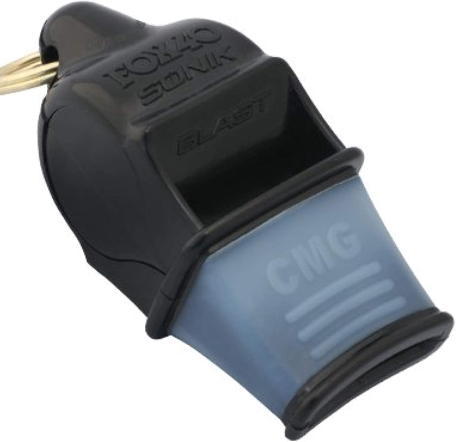 Fox 40, Sonik Blast CMG 3-Chamber Pealess Whistle + Lanyard, Black
