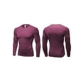 thumbnail image 2 of Innerwin Hauts de Musculation à Manches Longues T-Shirt de Sport pour Hommes Couche de Base de Gym Chandails de Compression Décontractés Rouge Vin m, 2 of 3