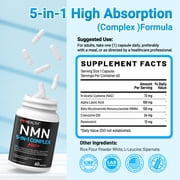 120mg NMN Plus(60 Capsules - 60 Servings) | NMN(Beta Nicotinamide Mononucleotide) NAD+ Precursor for Healthy Aging - Non-GMO, Gluten-Free, Vegetarian