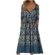thumbnail image 1 of ICHUANYI Clearance Women's Summer Casual Printing Short Sleeve Dress Short Sleeve Round Neck Ankle Dress(Green, XL) ICHUANYI WER2023080912126, 1 of 5