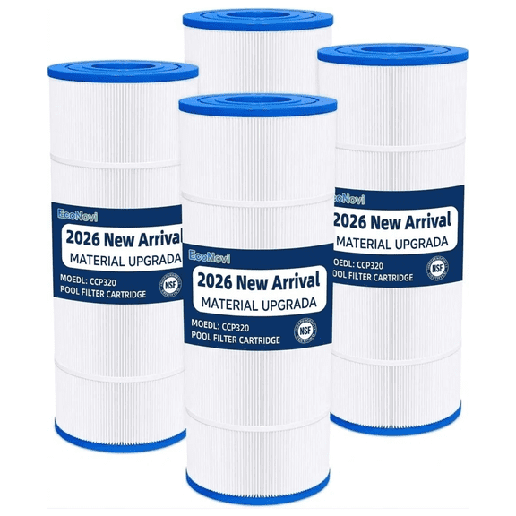 EcoNovi CCP320 Pool Filters Cartridge Compatible with Pentair Clean & Clear Plus 320, Replaces Pleatco PCC80-PAK4, Pentair R173573, 178580, 160340, 4×80 sq. ft, 4-Pack