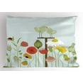 thumbnail image 1 of Garden Art Pillow Sham, Artistic Sketch Botanical Art with Various Types of Flowers and Kissing Birds, Decorative Standard Size Printed Pillowcase, 26 X 20 Inches, Multicolor, by Ambesonne, 1 of 2