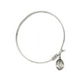 thumbnail image 2 of 6 1/4 inch Round Eye Hook Bangle Bracelet w/ Blessed Karolina Kozkowna in Sterling Silver, 2 of 3