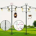 thumbnail image 1 of Postes de Luz de Cadena para Exteriores: Soporte de Iluminación para Patio de 11,81 Pies de Alto con Ganchos, Poste de Metal Resistente para Luces de Cadena Colgantes, para Jardín Exterior, Patio Trasero, Bistró, BBQ, Fiestas, Bodas, Paquete de 2, 1 of 9