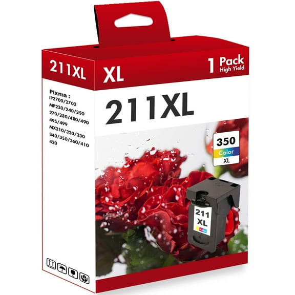 CL-211XL 210 XL 211 XL Ink Cartridge Compatible for Canon 211 for PIXMA MX350 IP2700 IP2702 MP250 MP280 MP270 MP240 MP495 MX410 Printer (1 Pack Tri-color)