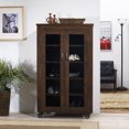 thumbnail image 4 of Furniture of America Alesia Wood Shoe Cabinet with Casters in Vintage Walnut, 4 of 8