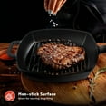 thumbnail image 5 of Megamaster 10.25-Inch Cast Iron Griddle Pan, Square Nonstick Grill Pan for Stove Tops, Steak Searing & Vegetable Grilling, BBQ Accessory for Indoor/Outdoor Cooking - 630-0010P, 5 of 6