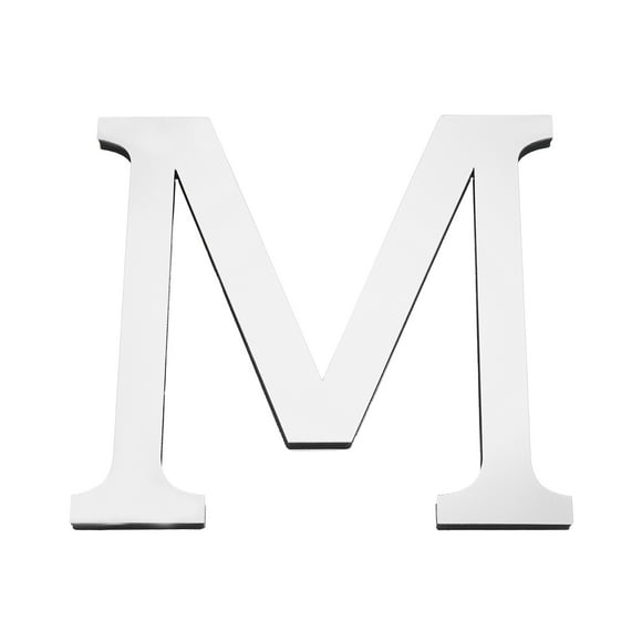 Uxcell 7.87 pulgadas 3D acrílico espejo pegatinas de pared letras M autoadhesivas letrero para decoración del hogar plateado
