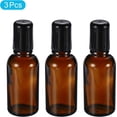 thumbnail image 3 of 30mL Roller Bottles, 3 Pack Amber Glass Essential Oil Ball Black Caps Refillable Sample Containers, Brown -, 3 of 5