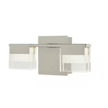 Home Decorators Collection VICINO 2-Light Brushed Nickel Integrated LED Bathroom Vanity Light Bar