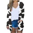 thumbnail image 3 of Usmixi Womens Cardigan Breathable Loose Comfy Fall Cute Open Front Ladies Cardigan Outerwear Tops with Pocket Winter Trendy Cow Print Long Sleeve Blouses Coats Clothes, 3 of 6