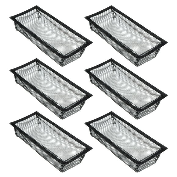 6 Pcs Piège de Couverture de Registre de Plancher 4x10 Pouces, Couverture d'Écran d'Aération de Plancher, Noir