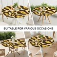 thumbnail image 7 of Gold and Brown Of Leopard Print Round Fitted Tablecloth with Elastic Edge,Dining Table Cover Waterproof,Outdoor Round Tablecloth for Camping,Dining,Indoor and Outdoor, 7 of 7