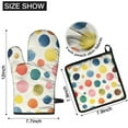 thumbnail image 6 of Colorful Polka Dot Pattern Kitchen Oven Mitt and Pot Holder Sets 2 Pcs for Baking, Cooking and Grilling, Heat Resistant Up To 392 °F, 6 of 7