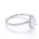 thumbnail image 3 of JeenMata Anillo de Bodas de 1,25 Uds con Halo de Moissanita y Ópalo de Fuego de Talla Pera en Oro Blanco de 18 K sobre Plata, 3 of 6