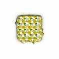thumbnail image 2 of Floral Ottoman Cover, Graphical Spring Flowers, 2 Piece Slipcover Set with Ruffle Skirt for Square Round Cube Footstool Decorative Home Accent, Standard Size, Mustard Green White, by Ambesonne, 2 of 5