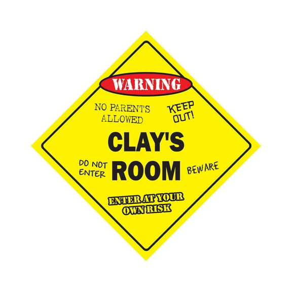 Clay's Room Sign Crossing Zone Xing | Indoor/Outdoor | 20" Tall kids bedroom decor door children's name boy girl