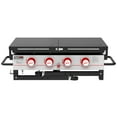 thumbnail image 3 of Royal Gourmet GB4000F 36" Flat Top Gas Griddle, 4-Burner BBQ Grill Griddle with Top Cover Lid, Folding Side Shelves and Legs for Large Outdoor Camping, Black, 3 of 11