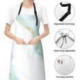 thumbnail image 4 of Kdxio Gold Lines Marble Watercolor Apron with Pockets Adjustable Kitchen Aprons for Men Women Waterproof Aprons for Cooking,Drawing,Crafting, Baking Household Cleaning, 4 of 5