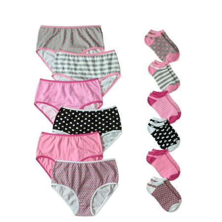 Wonder Nation Girls Brief Underwear and Sock Pack, 12 Pack (Little Girls &  Big Girls) – Walmart Inventory Checker – BrickSeek