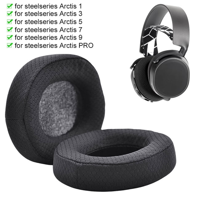 WDOplteas Funda Cojín Con Almohadillas para Los Oídos para SteelSeries Arctis 1/3/5/7/9/PRO (Black Stere PRO)