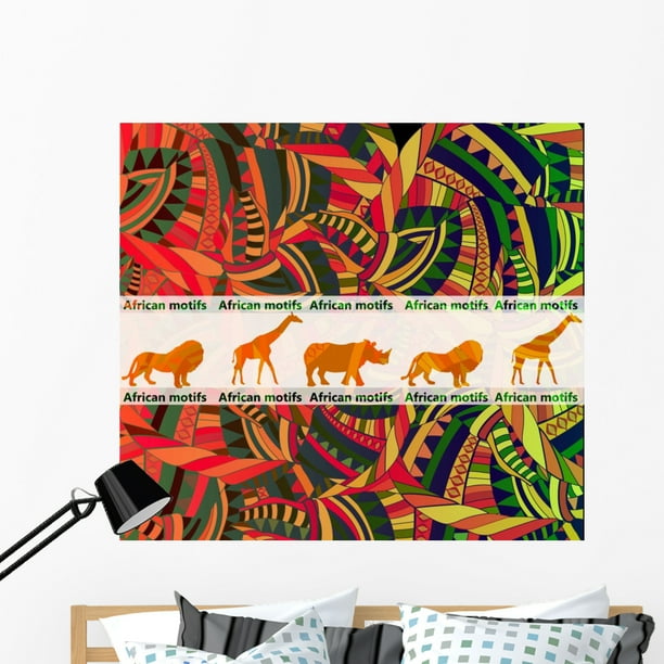 African Motifs Wall Mural by Wallmonkeys Peel and Stick Graphic (48 in