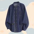 thumbnail image 2 of Fgnfyis Mens Jacket Mens Loose Long Sleeved Denim Jacket Casual Outerwear for Everyday Wear Winter Coats for Men Dark Blue L, 2 of 4