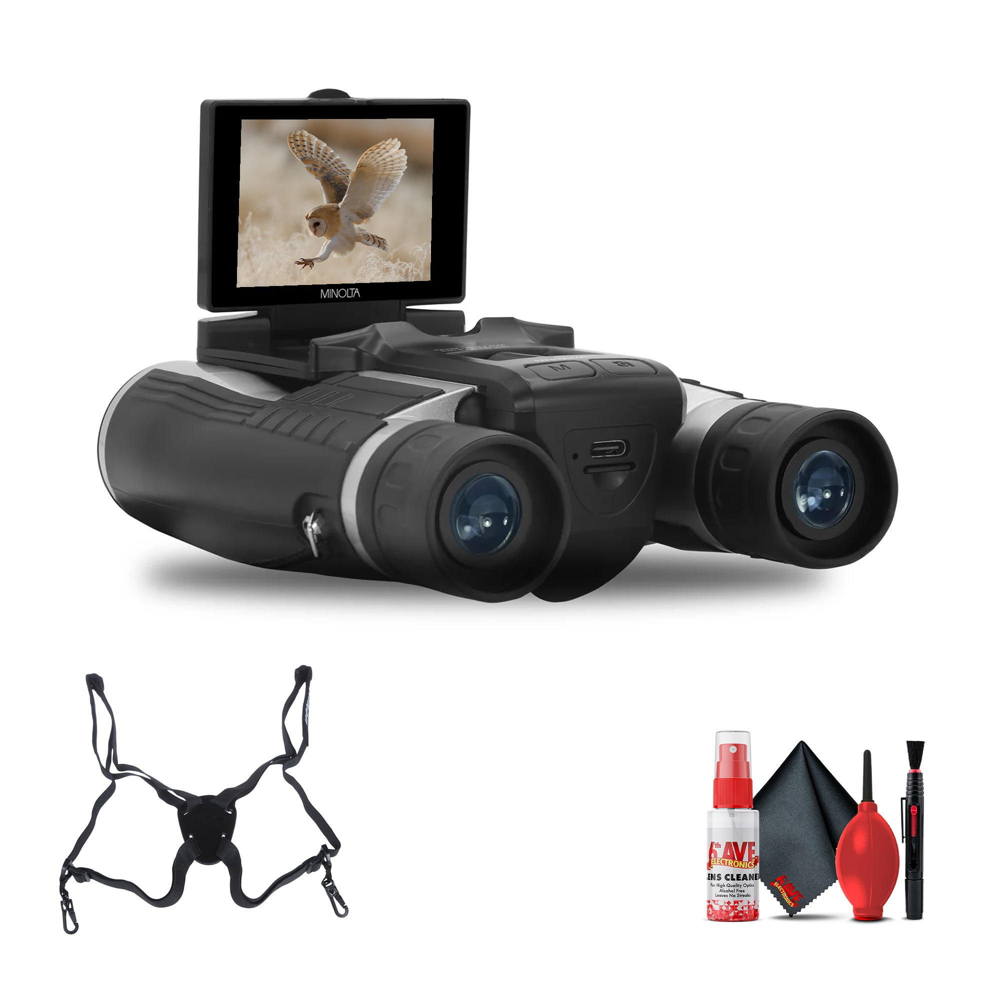 Minolta 12x32 Digital Binoculars - 4K UHD Video Camera, 48MP Photo