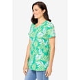 thumbnail image 3 of Woman Within Plus Size Perfect Printed Short-Sleeve V-Neck Tee, 3 of 3