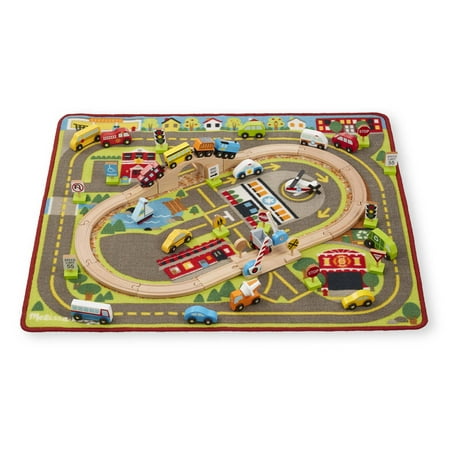 Melissa & Doug Deluxe Multi-Vehicle Activity Rug, Great Gift for Girls and Boys - Best for 3, 4, 5 Year Olds and