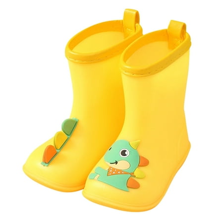 Ketyyh-chn99 Toddler Rain Boots Kids Water Shoes Toddler Rain Boots for Boys Girls Waterproof Baby Kids Rain Boots With Easy-on Yellow 7