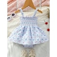 thumbnail image 2 of Bagilaanoe Newborn Summer Outfits Baby Girl Rompers Dress Heart Print Sleeveless Bodysuits 3M 6M 9M 12M 18M Infant Patchwork A-line Dresses, 2 of 8