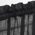 thumbnail image 2 of 3 Piece Linen Textured Rod Pocket Top Kitchen Curtain Tiers and Valance Set for Small Windows 24 Inch Long, Black, 2 of 4