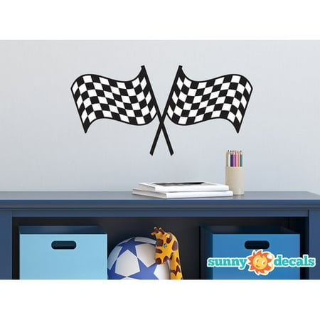 - Sunny Decals Racing Checkered Flags Fabric Wall Decal