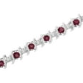 thumbnail image 4 of .925 Sterling Silver, Lab-Grown Gemstone and 4 Cttw Round Diamond Tennis Bracelet (H-I Color, I1-I2 Clarity) - Created Ruby, July Birthstone, 4 of 8