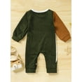 thumbnail image 2 of Zehjuhan Newborn Baby Boy Onesie, Long Sleeve Round Neck Cover Letter Print Color Patchwork Jumpsuit For Autumn And Winter, 2 of 8