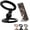 Black, variant on Magnetic Phone Stand Fidget Spinner, 360 Degree Rotation and 270 Degree Flip with Dual Rings, Deep Grey, Desk Car Gym