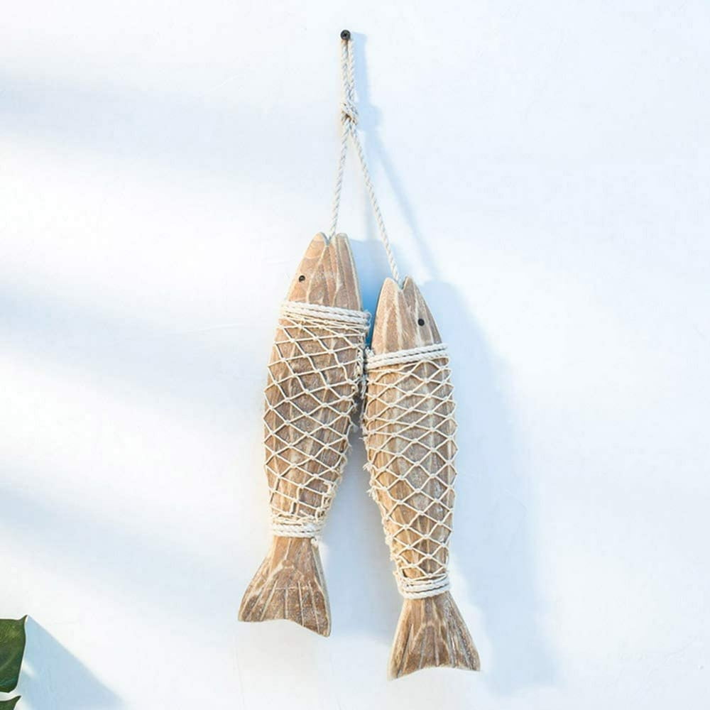 Wooden Fish Decor Hanging, Wood Fish Decorations for Wall, Rustic