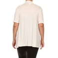 thumbnail image 5 of Moa Collection Women's Plus Size Open Front Cardigan – Casual Short Sleeve Design, 5 of 6