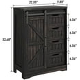 thumbnail image 4 of Vabches Bathroom Floor Cabinet, Free Standing Storage Cabinet with 4 Drawers and Adjustable Shelf, Sliding Door, 4 of 7
