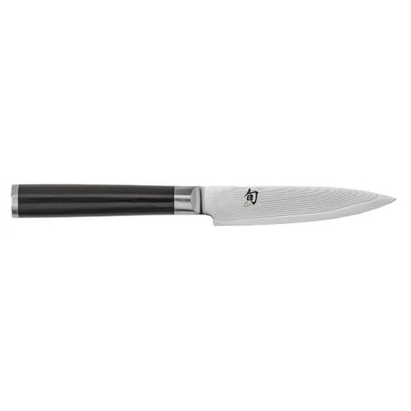 Shun Classic 4" Paring Knife, Handcrafted Japanese Vegetable & Fruit Knife, VG-MAX Core with Damascus Stainless Steel Cladding, Pakkawood Handle, Small Kitchen Tool for Peeling, Coring & Cutting