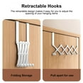 thumbnail image 7 of Vacemry Under $5 Retractable Door Hooks, Behind Door Hanging Rack System, Adjustable Clothes Storage Organizer, No Hole Wall Mount Hook Rack, Space Saving Closet Extension, 7 of 7