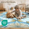 thumbnail image 4 of ODIKA 8'x10' Washable Area Rug Whimsical Butterfly Vine Border Scattered Delicate Boho Motif Refined Structured for King Size Bedroom Under Bed, Master Suite, Non-Shedding, Easy Care, 4 of 7