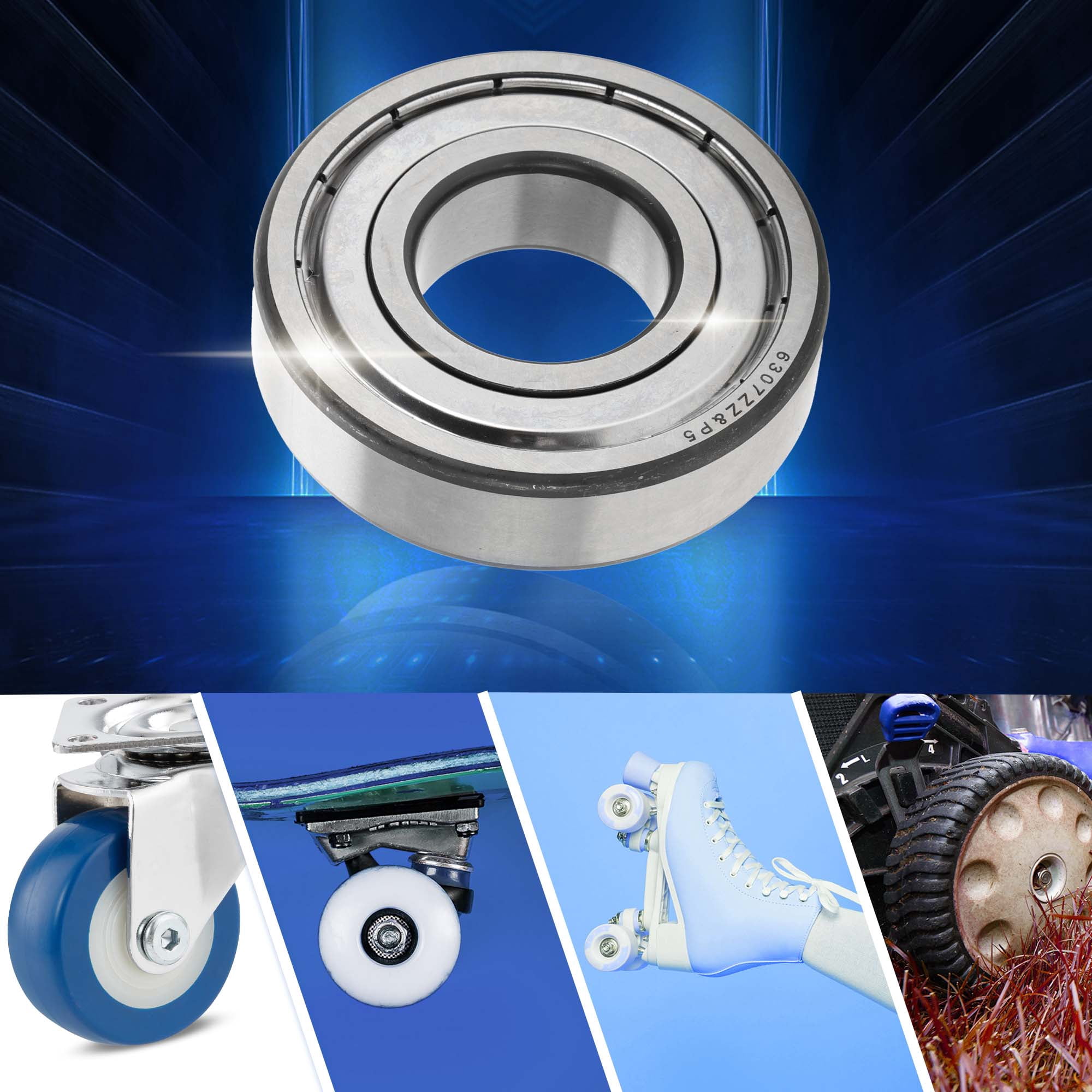 Unique Bargains 6307ZZ Deep Groove Ball Bearings 35*80*21mm 1Pcs Lubricated Bearings SilverTone Scooter Skateboard Wheel